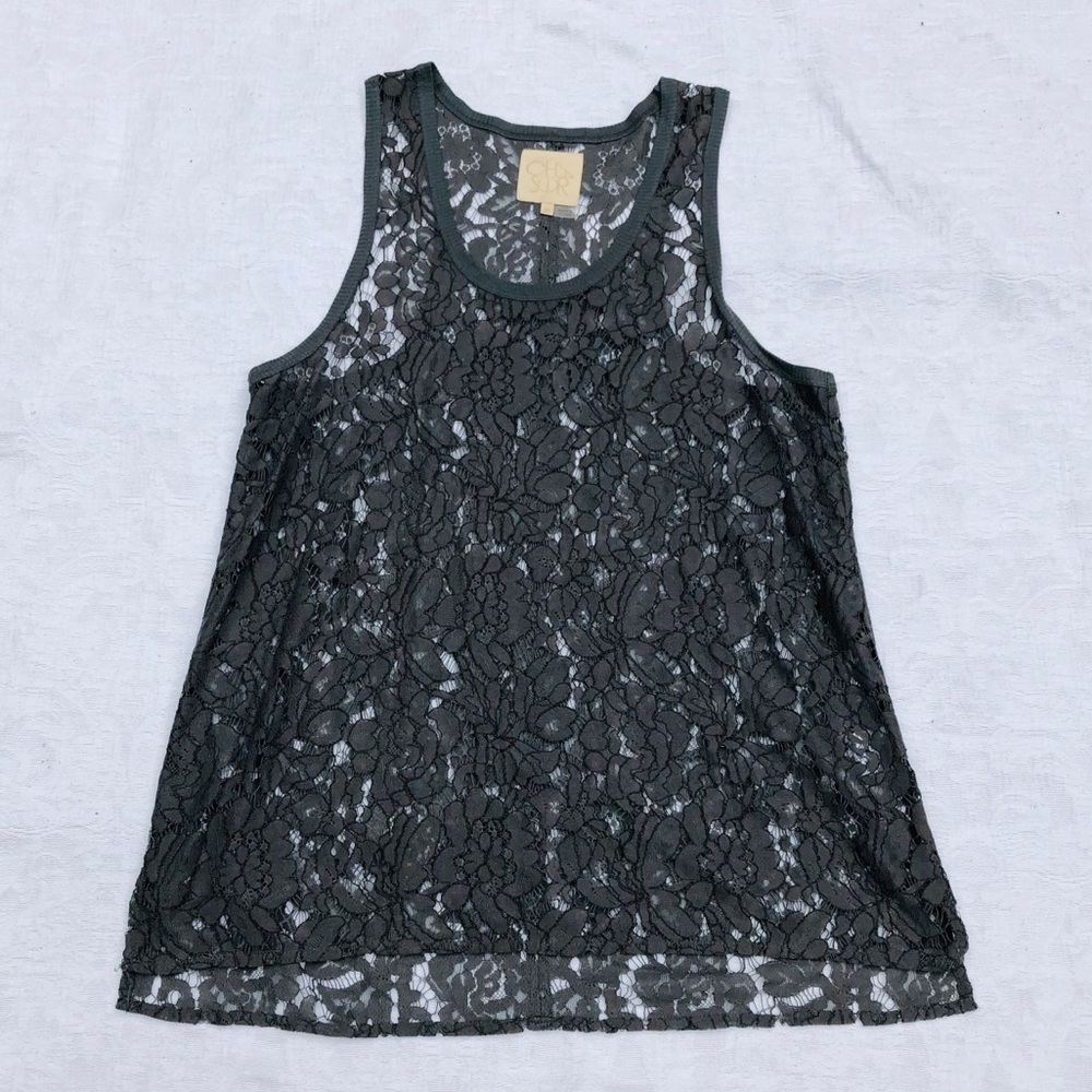 CHASER**Gray Lace Top**Medium - Picture 2 of 5